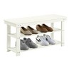 Oxford Utility Mudroom Bench with Shelves Ivory - Breighton Home: Solid Wood Legs, Entryway Seating - image 3 of 4