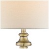 Regency Hill Traditional Table Lamp 26" High Antique Brass Candlestick White Fabric Drum Shade for Living Room Family Bedroom Bedside - image 3 of 4