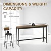 Gulches Long dining table set with 3 PU upholstered bar stools, dining table and chairs set, industrial high coffee table and back chair - 2 of 4