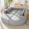 114.9"W Modular Sectional Sofa with Curved Design, Free-Combined Boucle Fabric Sofa Bed - ModernLuxe - 2 of 4