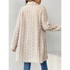 Womens Cable Knit Double Sided Coat Button Down Cardigan Coat - 4 of 4