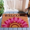 Welcome Flower Coir DMTS238 Hand Tufted Indoor/Outdoor Door Mat - Natural - 1'-11" x 3' - Safavieh - 2 of 2