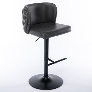 Ridstar Set of 2 Modern Swivel Bar Stool with Adjustable Seat Height For Home Pub & Kitchen Islands-Gray - 1 of 4
