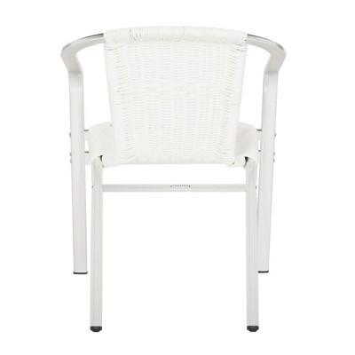 Chic White Transitional Wicker and Aluminum Arm Chair (Set of 2)