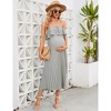 Clearlove Womens Spaghetti Strap Maxi Dress Ruffle High Waist Backless Floral Boho Pleated Beach Dress for Photoshoot - 3 of 4