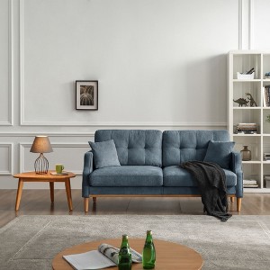 NicBex Modern Waterproof Fabric Loveseat Sofa with 2 Back Pillows & USB Port,Button Tufted Design,2-Seater Couch for Living Room - 1 of 4