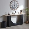 Okak 66IN Minimalist Console Table with Wooden Tabletop, Modern Entry Table with Arch Base, Accent Table for Entryway, Living Room, Black+Natural - 3 of 4