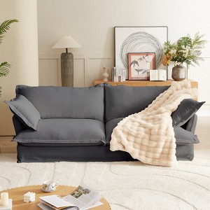 87.4''W Sofa Couch, 3-seat Deep Seat Cloud Couches, Upholstered Accent Sofa Chair with Multiple Pillows for Living Room -ModernLuxe - 1 of 4