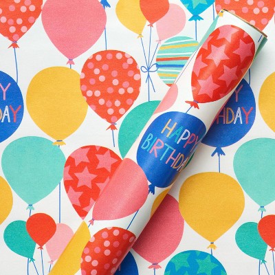 Happy Birthday Print Wrapping Paper Blue - Spritz™ : Target