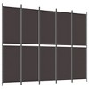 vidaXL 5-Panel Room Divider Brown 98.4"x78.7" Fabric - 2 of 4