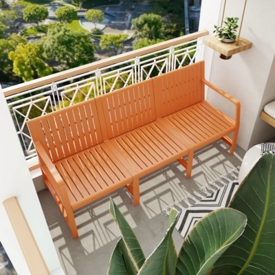All-Weather Outdoor 3-Seat Patio Chat Sofa, Modern Compact Lounge Seating for Garden, Balcony, or Small Space-The Pop Home