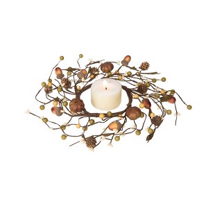 Transpac Foam 10 in. Multicolor Harvest Acorn Candle Ring - 1 of 2