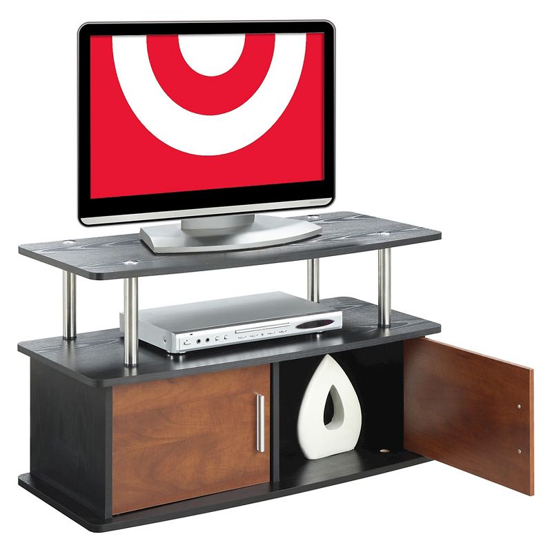 Deluxe 2 Door TV Stand for TVs up to 36&#34; with Cabinets Cherry - Breighton Home, 3 of 5