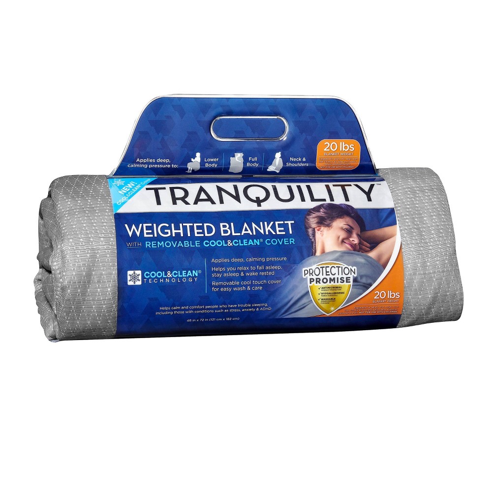 48""x72"" 20lbs Cooling Weighted Blanket Gray - Tranquility -  81316802