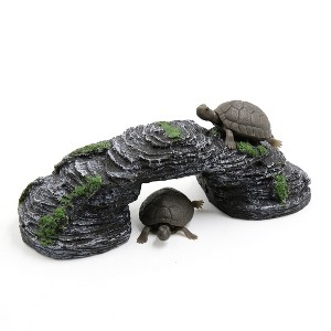 Unique Bargains Aquarium Resin Bridge Design Underwater Tortoise Climb Stone Habitat Decoration - 1 of 4