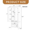 62.5'' Tall Storage Cabinet with Two Drawers for Bathroom - Leovsnove - 3 of 4