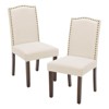 NicBex Linen fabric Dining Chairs Set of 2,Modern Upholstered Armless Kitchen Chairs with High Back for Dining room,Living Room,Kitchen - 2 of 4