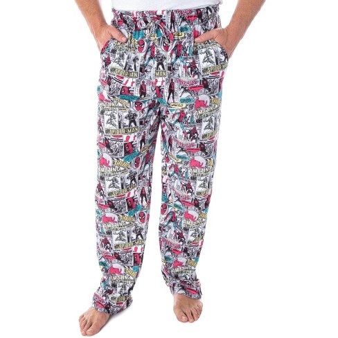 Marvel Comics Men's Spider-Man Plaid Loungewear Pajama Pants (2XL) Red