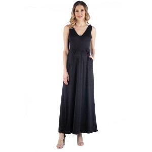 Maternity Maxi Sleeveless Pocket Dress - 24seven Comfort Apparel™ - 1 of 4