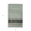 Gray And Light Green Wool Striped Hand Woven Area Rug - 3 of 4