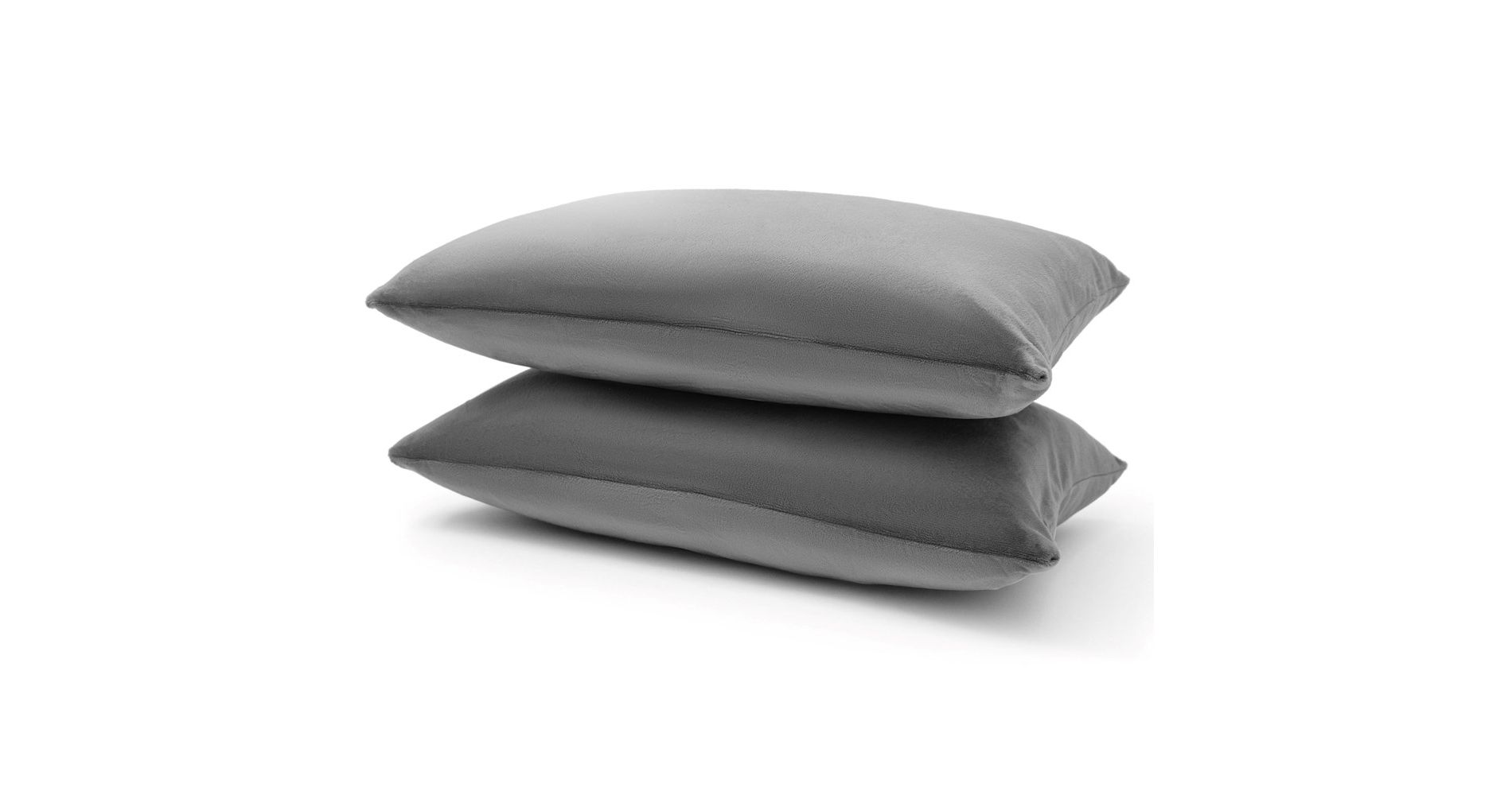 Cheer Collection Luxurious Velour Decorative Throw Pillows with Inserts, Set of 2 - Grey (12" x 20")