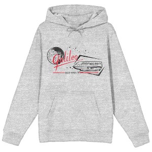 Star Trek The Original Series Galileo NCC-1701 The Enterprise Ship and Planet Men's Athletic Heather Gray Graphic Hoodie - 1 of 2