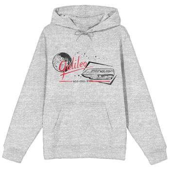 Star Trek The Original Series Galileo NCC-1701 The Enterprise Ship and Planet Men's Athletic Heather Gray Graphic Hoodie