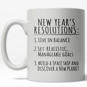 Crazy Dog T-Shirts New Years Resolution Build A Spaceship Mug Funny Astronaut Coffee Cup - 11oz - 1 of 4