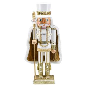 Ornativity Christmas King Wooden Nutcracker - Gold - 14 in