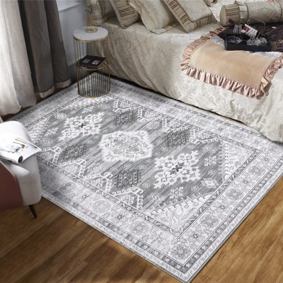 Vintage Distressed Rug Washable Area Rugs for Living Room Non-Slip Low Pile Carpet