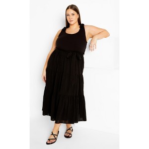 Women's Plus Size Hallie Dress - black | CITY CHIC - 1 of 4