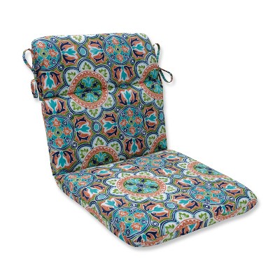 Lagoa Tile Flamingo Rounded Corners Outdoor Chair Cushion Blue - Pillow Perfect