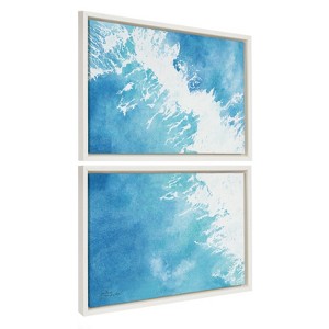 Kate and Laurel Sylvie Into the Blue 1 and 2 Framed Canvas by Julie Maida, 2 Piece 18x24, White - 1 of 4