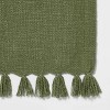 90" x 20" Cotton Textured Table Runner Green - Threshold™ - image 3 of 3