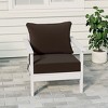 WestinTrends Avalon White Outdoor Modern HDPE Patio Club Chair with Deep Seat Cushions - 2 of 4