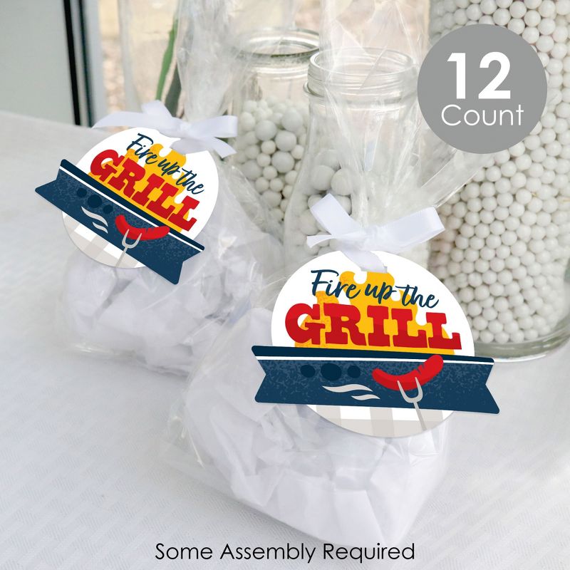 Big Dot of Happiness Fire Up the Grill - Summer BBQ Picnic Party Clear Goodie Favor Bags - Treat Bags With Tags - Set of 12, 2 of 9