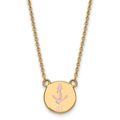 Black Bow Jewelry 14k Yellow Gold Plated Sterling Silver Delta Gamma Greek Life Necklace 18 Inch