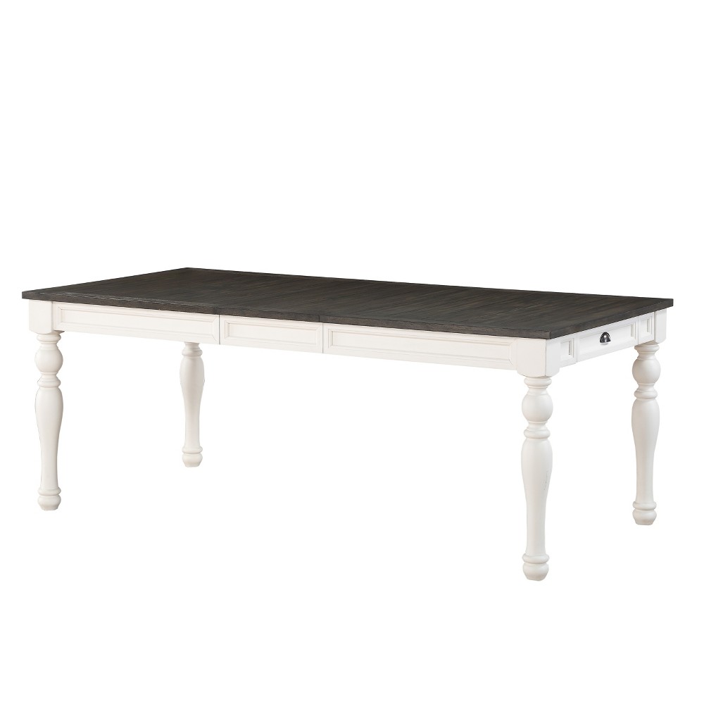 Photos - Dining Table Joanna Two-Toned Extendable  Ivory/Charcoal - Steve Silver Co.