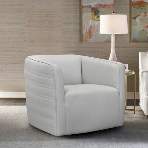 Gray swivel best sale barrel chair