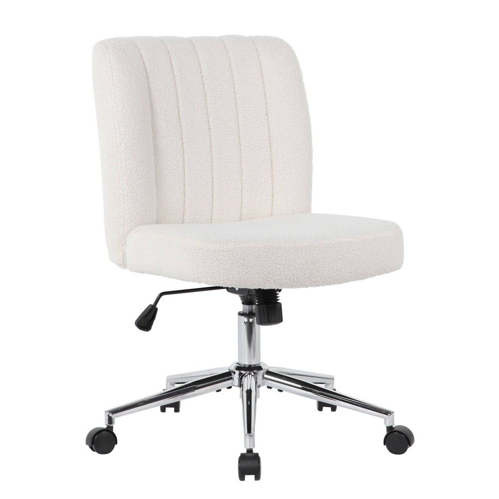 Photos - Computer Chair Boss Office Products Task Chair Cream: Chrome-Plated, Swivel, Lumbar Suppo