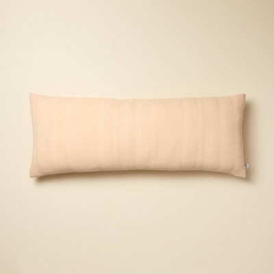 14"x36" Vertical Stripe Decorative Lumbar Throw Pillow Blush - Hearth & Hand™ with Magnolia