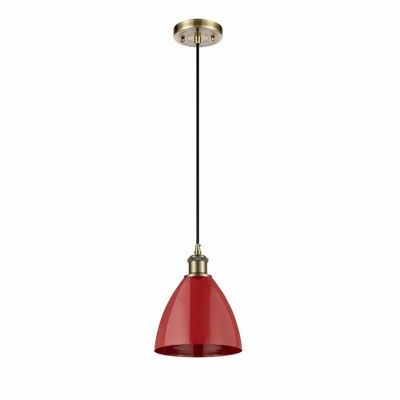 Plymouth Dome - 1 Light Cord Hung Mini Pendant In Industrial Style-11.25 Inches Tall and 7.5 Inches Wide