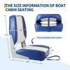 Garvee 2 Pack Boat Seats Low Back, Folding Fishing Boat Chair with Thickened Sponge Padding and Hinge for Sightseeing Boat, Speedboat, Canoe - 2 of 4