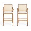 27'' Modern Bar Stool with Padded Seat,Wood Counter Height Barstools with Arm Backrest for Kitchen Island,Dining Room-Tanpinhause - 2 of 4