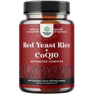 Red Yeast Rice + CoQ10 Advanced Complex Capsule, Support Skin, Heart, Lung & Brain Health, Nature's Craft, 240ct - 1 of 4