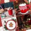 6 Packs Christmas Rhinestones Art Coasters with Holder Snowman Gingerbread Man Penguin Santa Claus Pattern Gift Non Slip Acrylic Cup Coaster 5D DIY - 3 of 4