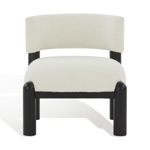 Rosabryna Boucle Accent Chair - SFV5074 - Ivory/Black - Safavieh Couture - 1 of 4