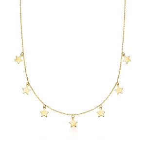 Pure Collection by Ross-Simons Italian 14kt Yellow Gold Multi-Star Charm Necklace - 1 of 4