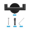 Unique Bargains Stainless Steel Round Wall Mounted Decorative Double Towel Hook - 3 of 3