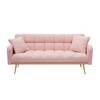69" Convertible Teddy Fabric Sofa Bed with Solid Wood Frame - 3 of 4